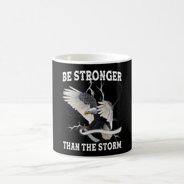 Parkinson's Awareness Eagle Be Stronger Than Storm Coffee Mug (Center)