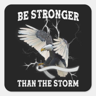 Parkinson's Awareness Eagle Be Stronger Than Storm Square Sticker