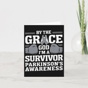 Parkinsons Awareness I'm A Survivor Grey Ribbon Bo Card
