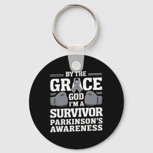 Parkinsons Awareness I'm A Survivor Grey Ribbon Bo Key Ring