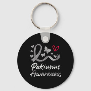 Parkinsons Awareness Ribbon Butterflies Heart Heal Key Ring