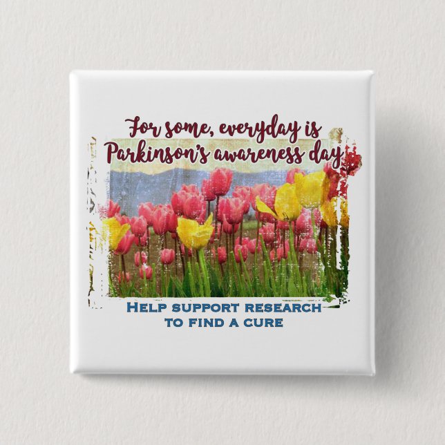 Parkinsons Awareness/Support Research 15 Cm Square Badge (Front)