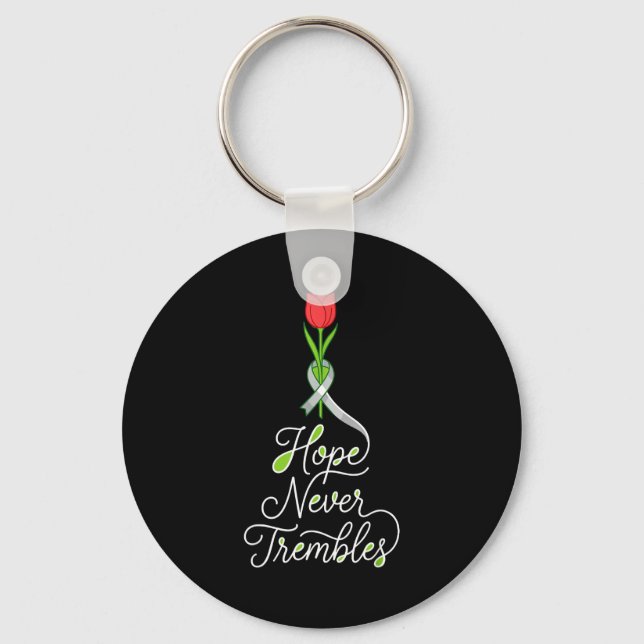 Parkinson's awareness support squad grey ribbon  key ring (Front)