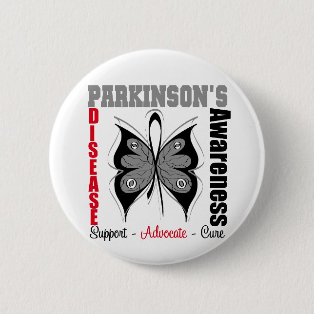 Parkinson's Disease Awareness Butterfly 6 Cm Round Badge (Front)
