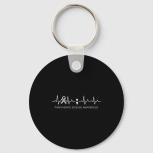 Parkinsons Disease Awareness Heartbeat - We Fight Key Ring