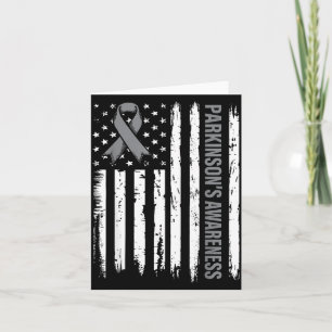 Parkinsons Disease Awareness Ribbon American Flag Card
