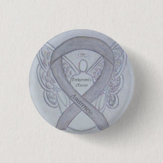 Parkinson's Disease Awareness Ribbon Angel Art Pin