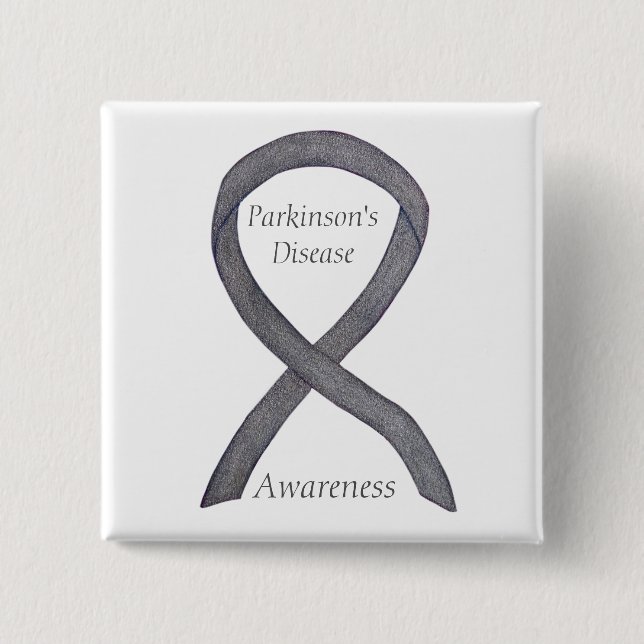 Parkinson's Disease Awareness Ribbon Art Pin (Front)