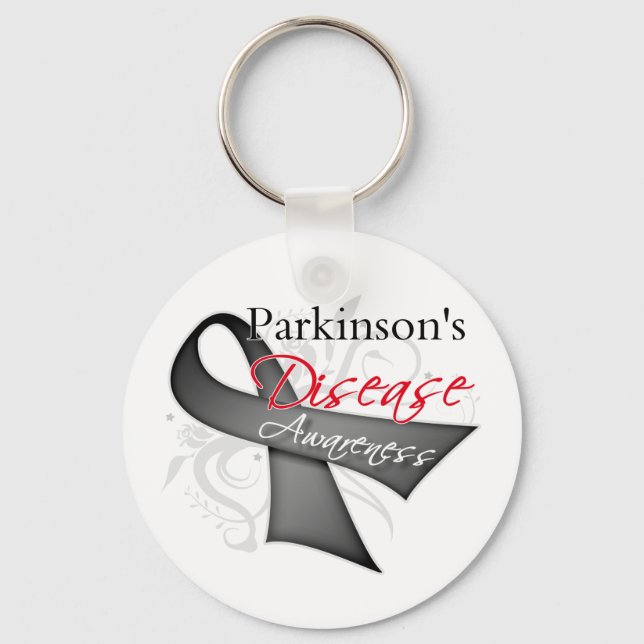 Parkinsons Disease Awareness Ribbon Key Ring (Front)