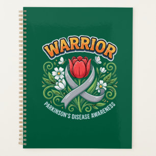 Parkinson's Disease Awareness Warrior Red Tulip Planner