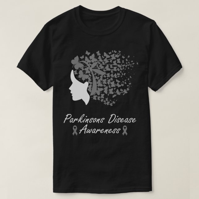 Parkinson's Disease Awareness  Women Butterflies H T-Shirt (Design Front)