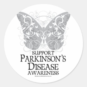 Parkinson's Disease Butterfly Classic Round Sticker