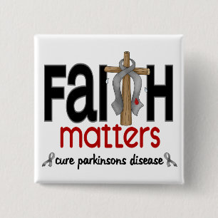 Parkinsons Disease Faith Matters Cross 1 15 Cm Square Badge