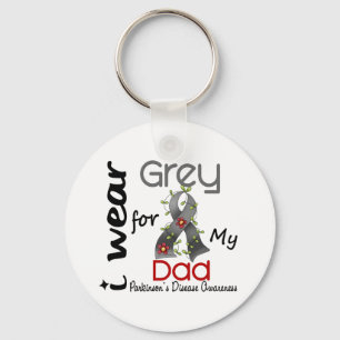 Parkinsons Disease I Wear Grey For My Dad 43 Key Ring