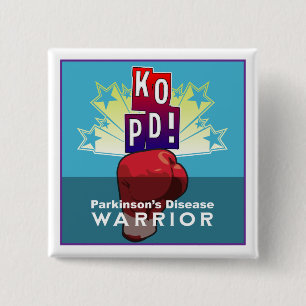 Parkinson's KO Warrior sq 15 Cm Square Badge