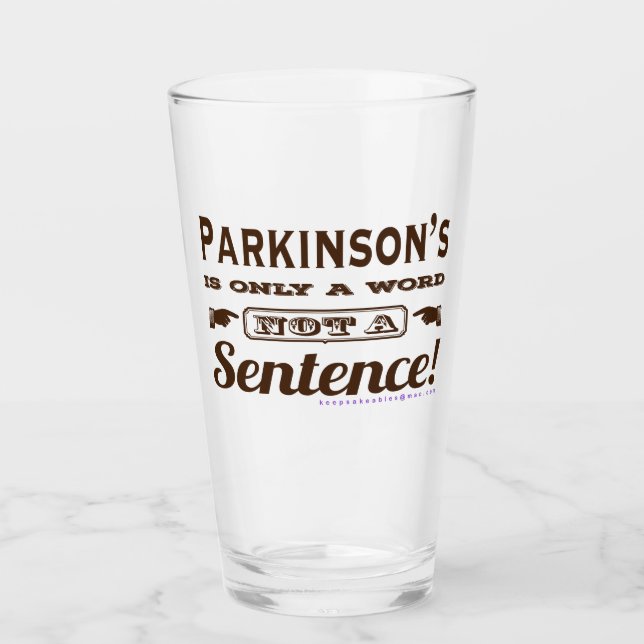 Parkinsons Only a Word Glass (Front)