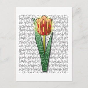 Parkinsons Strength Burst Tulip RednYellow Postcard