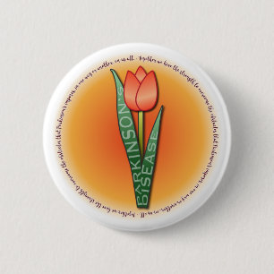 Parkinsons Tulip Round Strength Quote 6 Cm Round Badge