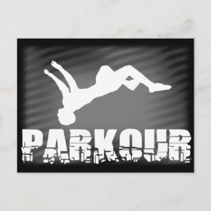 Parkour athlete postcard