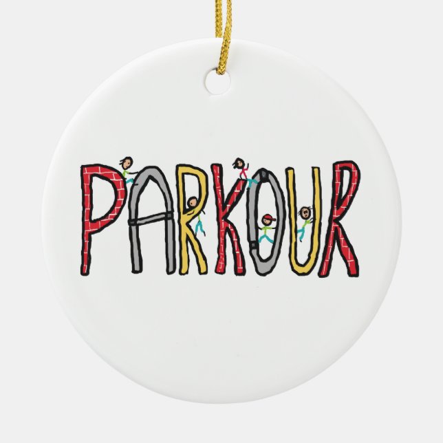 Parkour Ceramic Ornament (Front)