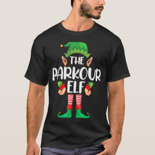 Parkour Elf Matching Family Group Christmas Party T-Shirt