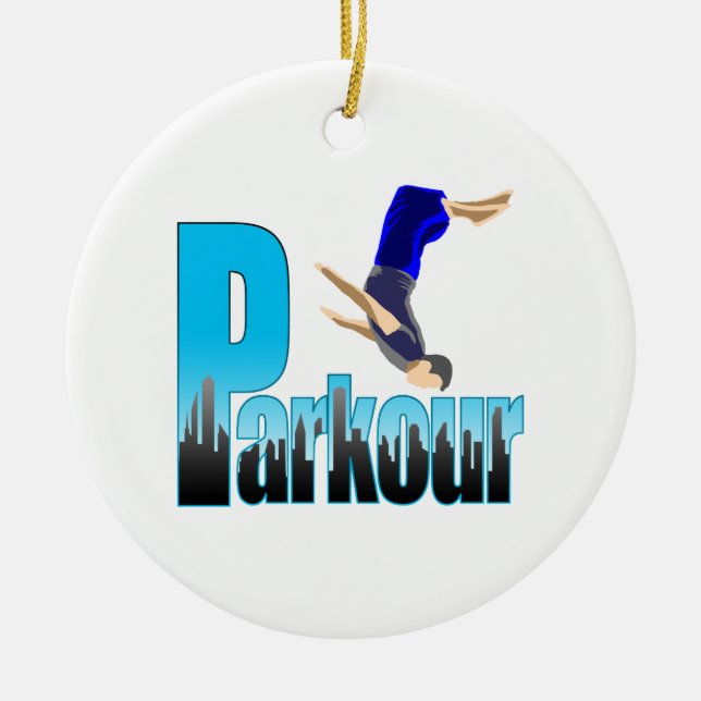 Parkour Extreme Sport Ceramic Ornament (Front)