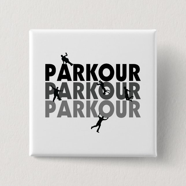 Parkour Free Running 15 Cm Square Badge (Front)