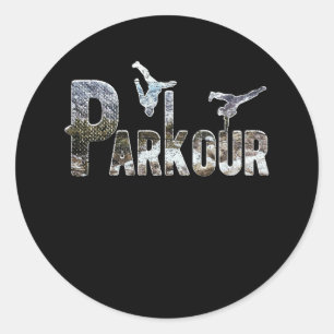 PARKOUR FREE RUNNING ACROBATIC GYMNASTICSS CLASSIC ROUND STICKER