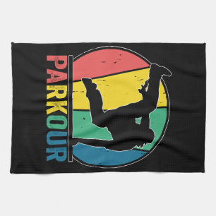Parkour Free Running Training Traceur Retro Tea Towel
