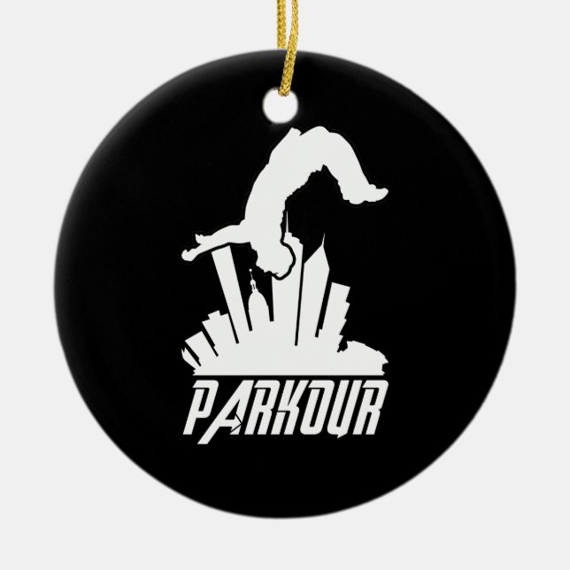 Parkour Freerunner Parkour Runner Ceramic Ornament (Front)