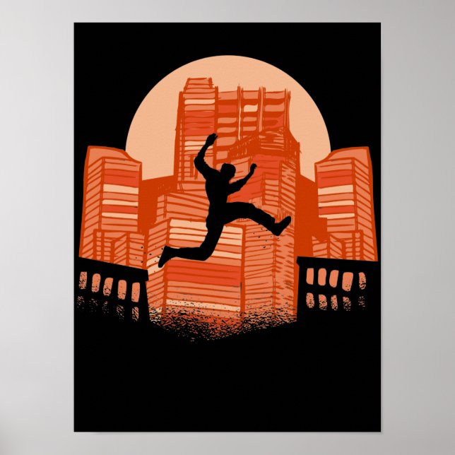 Parkour, freerunner, parkour runner gift poster (Front)
