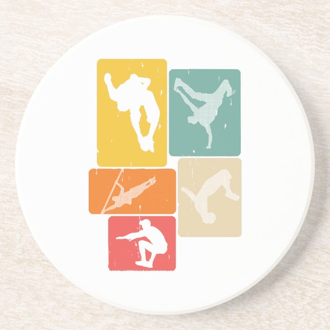 Parkour Freerunner Traceur Retro Freerunning Coaster (Front)