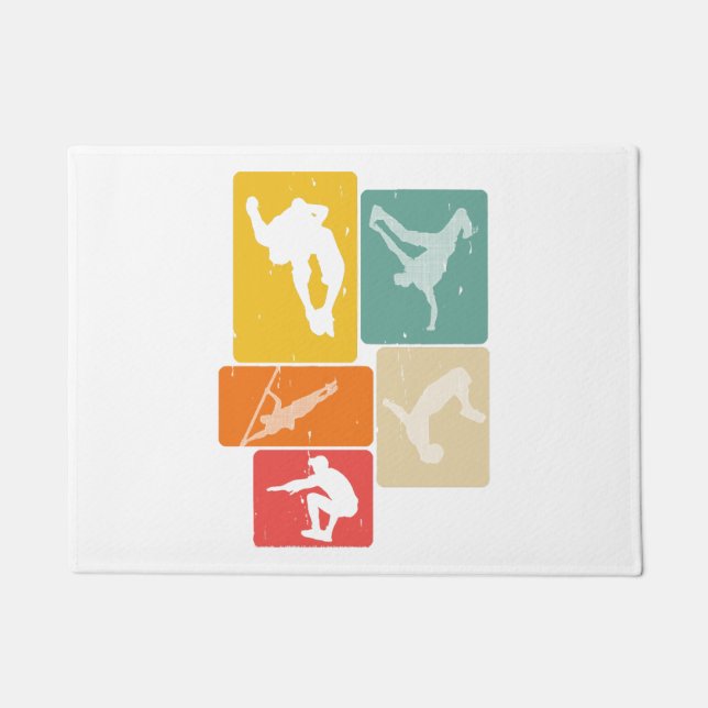Parkour Freerunner Traceur Retro Freerunning Doormat (Front)
