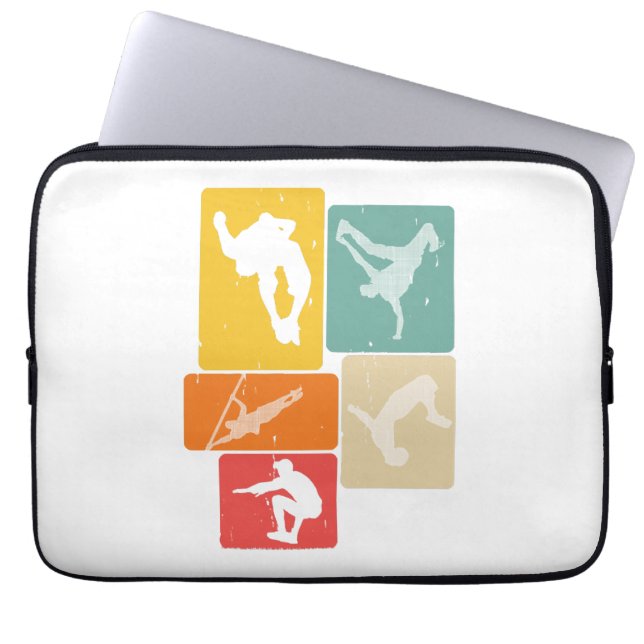 Parkour Freerunner Traceur Retro Freerunning Laptop Sleeve (Front)