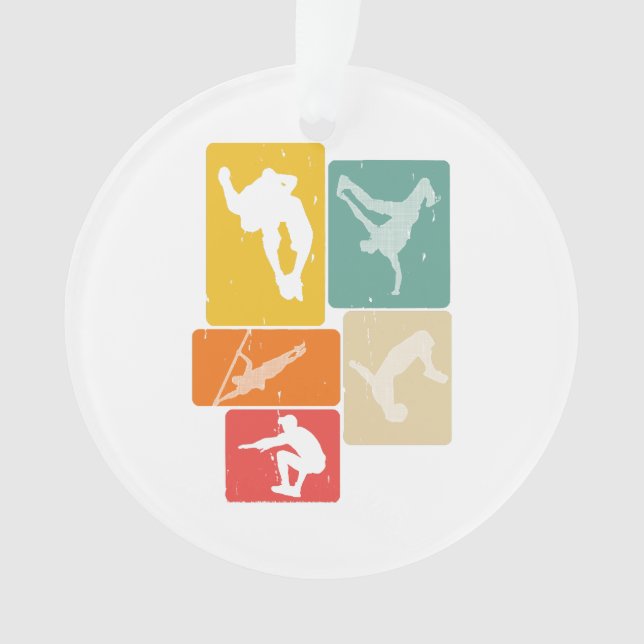 Parkour Freerunner Traceur Retro Freerunning Ornament (Front)