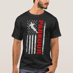 Parkour & Freerunning with US American Flag T-Shirt