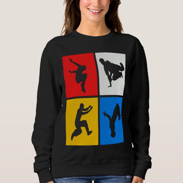 Parkour Retro Freerunning Freerunner Jumping Sweatshirt (Front)