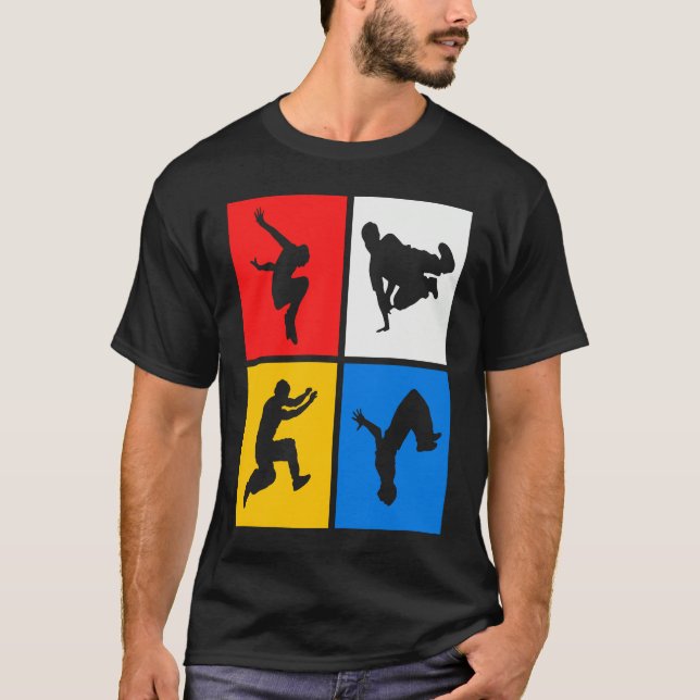 Parkour Retro Freerunning Freerunner Jumping T-Shirt (Front)