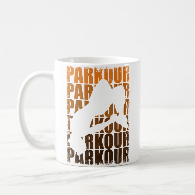 Parkour Silhouette Coffee Mug (Left)