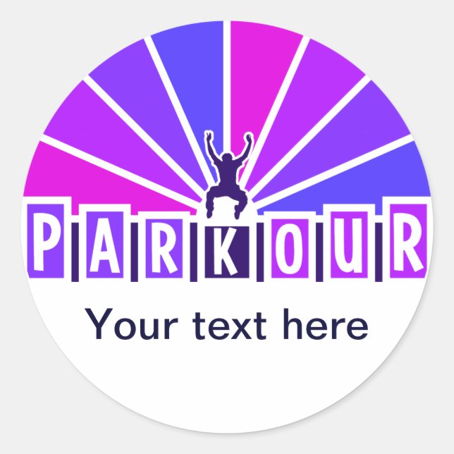 PARKOUR stickers, customise Classic Round Sticker (Front)