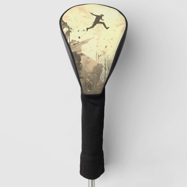 Parkour Urban Free Running Free Styling Art Sepia Golf Head Cover (Front)