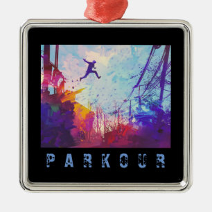 Parkour Urban Free Running Free-styling Sport Art Metal Ornament