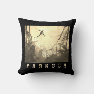 Parkour Urban Free Running Freestyling Art Sepia Cushion