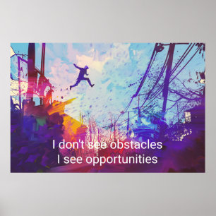 Parkour Urban Free Running Freestyling Modern Art Poster