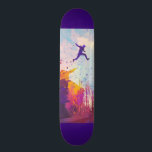 Parkour Urban Free Running Freestyling Modern Art Skateboard<br><div class="desc">A colourful artist's impression of parkour being practiced in an urban back street.</div>