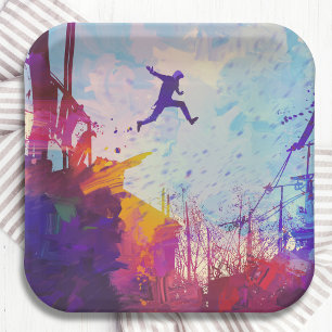 Parkour Urban Free Running Freestyling Paper Plate