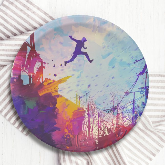 Parkour Urban Free Running Freestyling Paper Plate (Creator Uploaded)