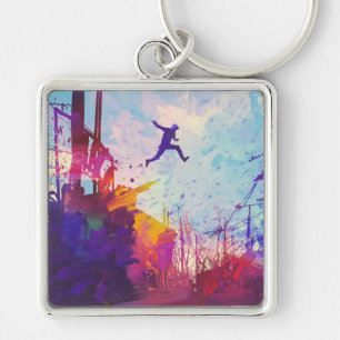 Parkour Urban Free Running Keyring