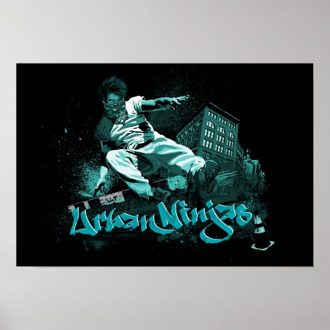 Parkour — Urban Ninjas Teal Poster (Front)