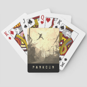 Parkour Urban Obstacle Course Modern Sepia Playing Cards